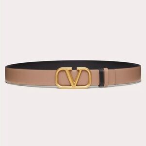 REVERSIBLE VLOGO SIGNATURE BELT IN GLOSSY CALFSKIN 30 MM